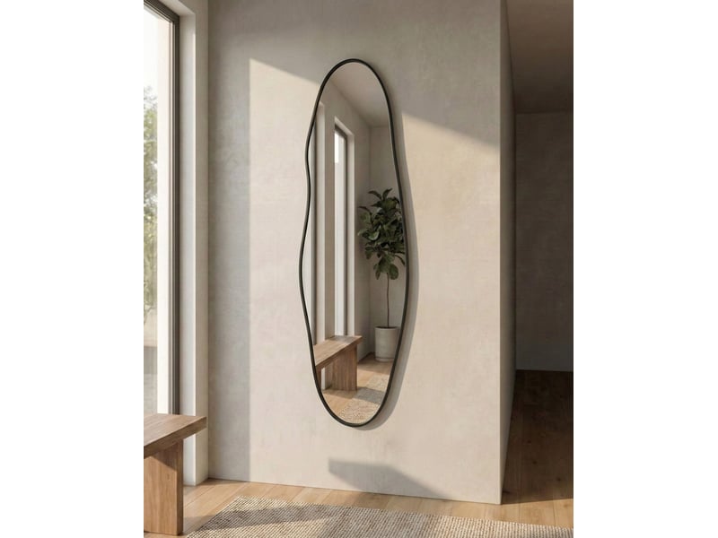 Miroir salins 47 cm 160 cm métal noir  - Conforama B
