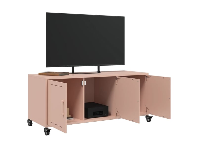  Meuble tv - banc tv - meuble de rangement rose 100,5x39x43,5 cm acier  - Conforama D