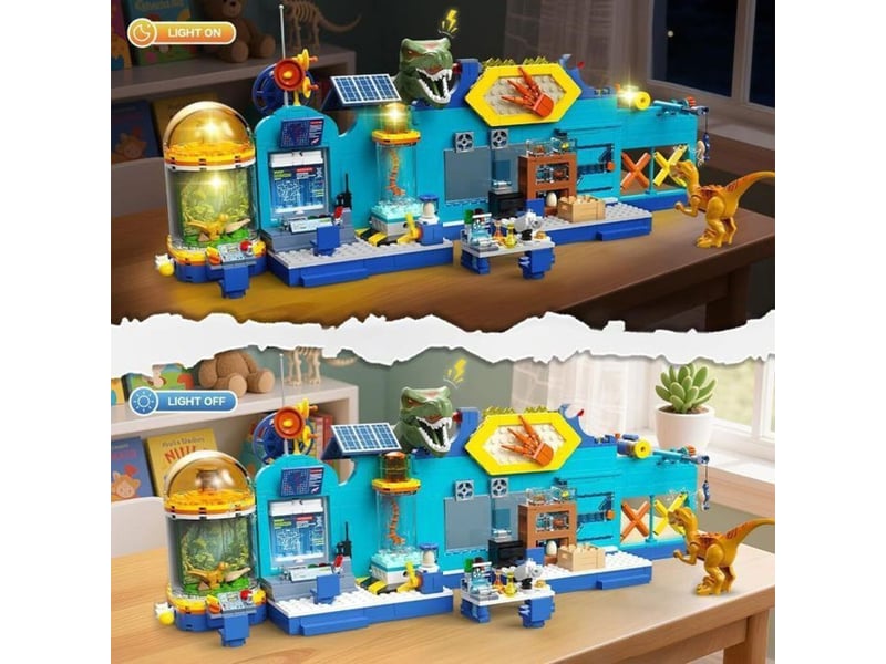  Jeu de construction 2 en 1 dinocenter 837 pieces avec led et 2 dinos articulés 151498_AABGC68411_6_DROPFR - Conforama C