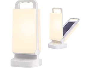 Lampe solaire rechargeable usb, lanterne led portable avec batterie externe 6000 mah, étanche ipx4 pour intérieur et extérieur