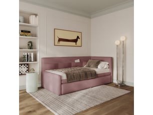 Lit simple 90x200 cm SELSEY Nesmi coloris rose