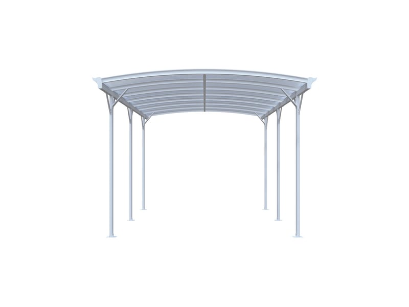  Carport de 15m² en aluminium blanc et polycarbonate - le mans 5x3m  - Conforama B