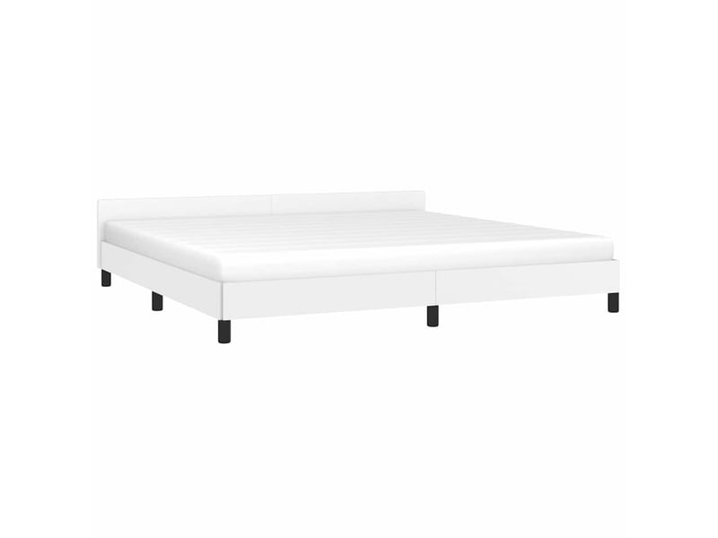  Lit double- lit adulte -  cadre de lit avec tête de lit sans matelas blanc 200x200 cm  - Conforama B