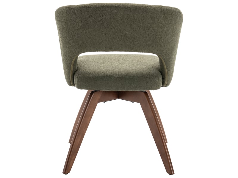  Lot de 2 chaises en bois foncé et tissu boucle vert kaki holly  - Conforama D