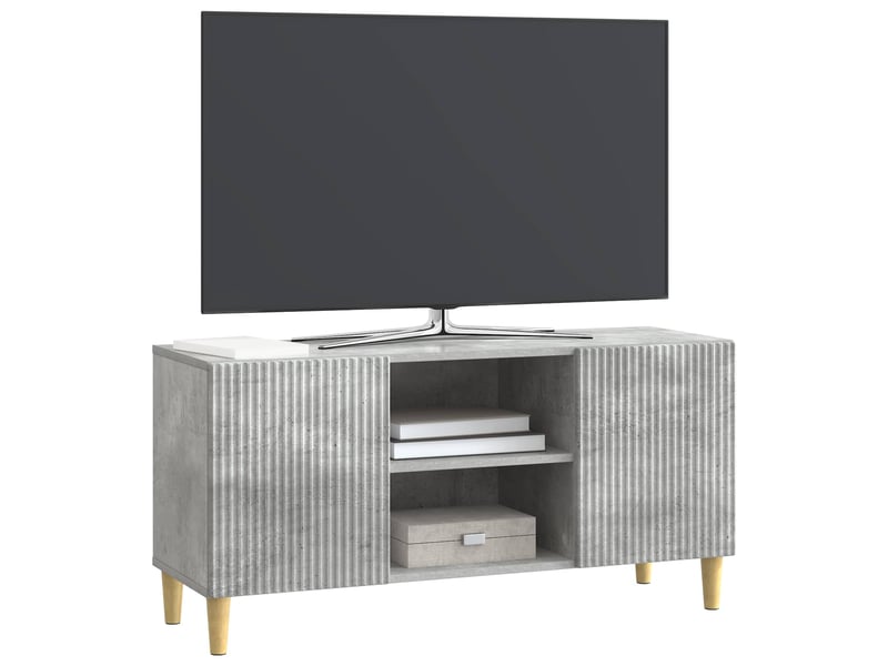  Meuble tv - banc tv - meuble de rangement 102 x 34,5 x 50 cm gris béton bois d'ingénierie  - Conforama C