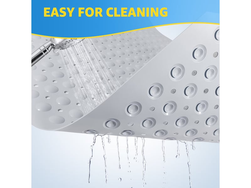  Tapis de douche en tpe à ventouses - 34 x 23 pouces - gris clair  - Conforama C