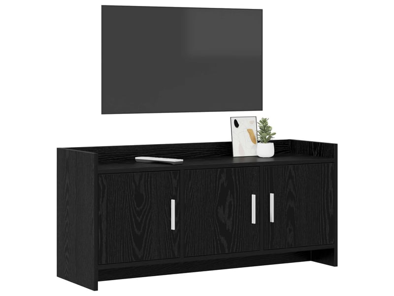  Meuble tv - banc tv - meuble de rangement 102 x 33 x 47 cm chêne noir bois d'ingénierie  - Conforama C