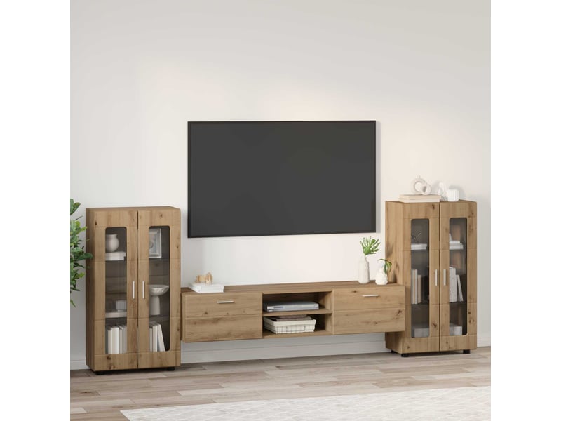  Ensemble meuble tv - banc tv - meuble de rangement florin 3 pcs chêne artisanal  - Conforama D