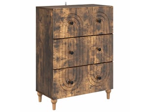 Armoire de rangement bureau, armoire à tiroirs chêne fumé 66 x 34,5 x 90 cm shl24