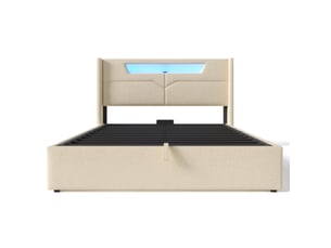 Lit coffre 160x200 cm RAUMIO   coloris beige