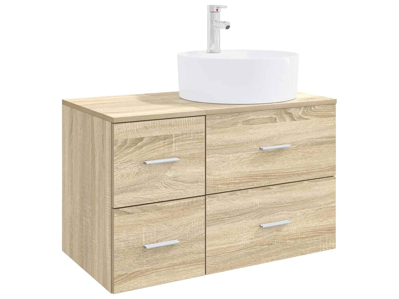  Ensemble de mobilier de salle de bain 2 pc chêne sonoma cf64123  - Conforama A