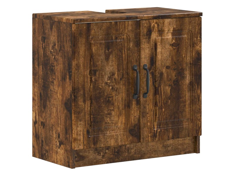 Ensemble de meuble de salle de bain 3 pièces utrecht chêne fumé cf63514 - Conforama D