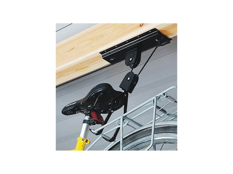  Support vélo plafond en métal avec corde 70 x 7 x 30 cm  - Conforama E
