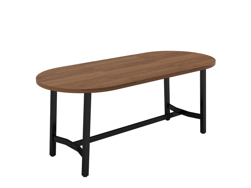  Table à manger 180 x 80 x 75 cm, 6-8 personnes, angles arrondis, pieds en fer, noyer Jamama eleni - Conforama W