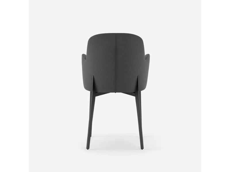  Lot de 4 chaises rembourrées en tissu facile à nettoyer flow - gris foncé  - Conforama D