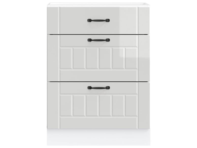  Meuble de rangement, meuble bas de cuisine bois d'ingénierie blanc brillant shl902  - Conforama D