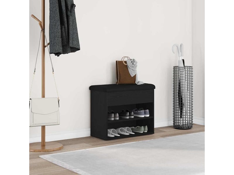  Banc chambre, banc de rangement chêne noir 62x32x50 cm bois d'ingénierie  - Conforama B