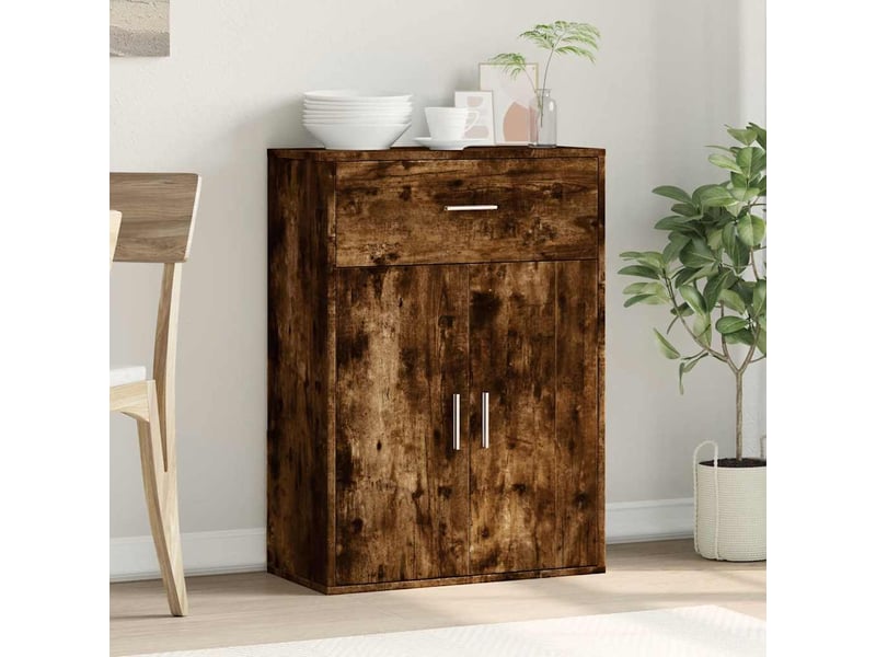  Buffet - bahut - meuble de rangement chêne fumé 60x30x84 cm bois d'ingénierie  - Conforama C