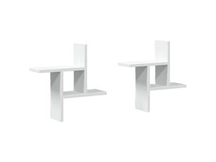 Lot de 2 étagères murales, étagères suspendues blanc 38x12x38 cm bois d'ingénierie cf43091