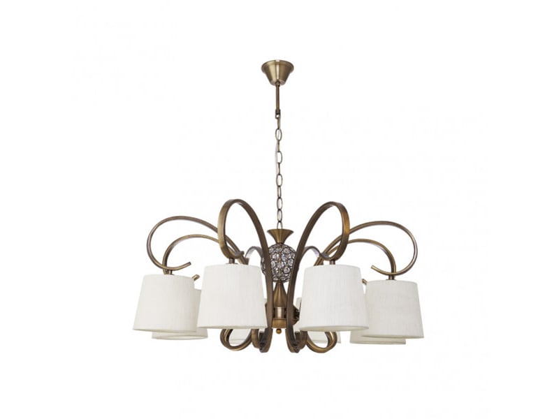  Fabrilamp bogota, lampe classique, 8xe14, cuir et beige, 55-76 x 75 x 75 cm 201558014 - Conforama A