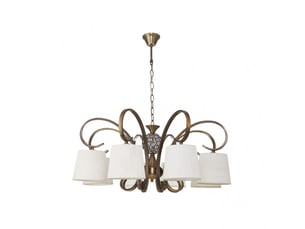 Fabrilamp bogota, lampe classique, 8xe14, cuir et beige, 55-76 x 75 x 75 cm