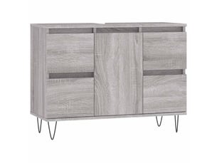 Meuble salle de bain rangement, commode sonoma gris 80x33x60 cm bois d'ingénierie shl6919