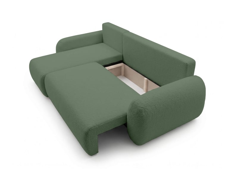  Alya - canapé d'angle convertible et réversible 3 places en bouclette  - Conforama D