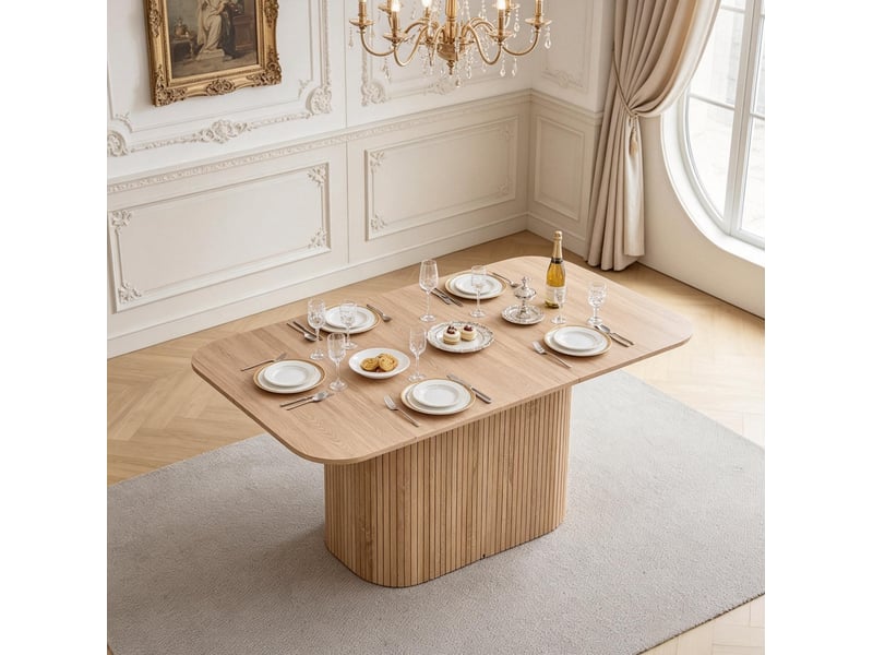  Table à manger 160x90 cm mdf aspect bois evryae  - Conforama C