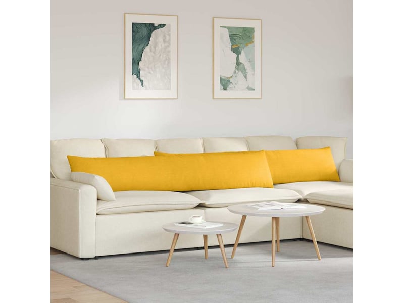  Lot de 2 coussins de canapé, coussins décoratifs jaune clair 200 x 40 cm cf59113  - Conforama B