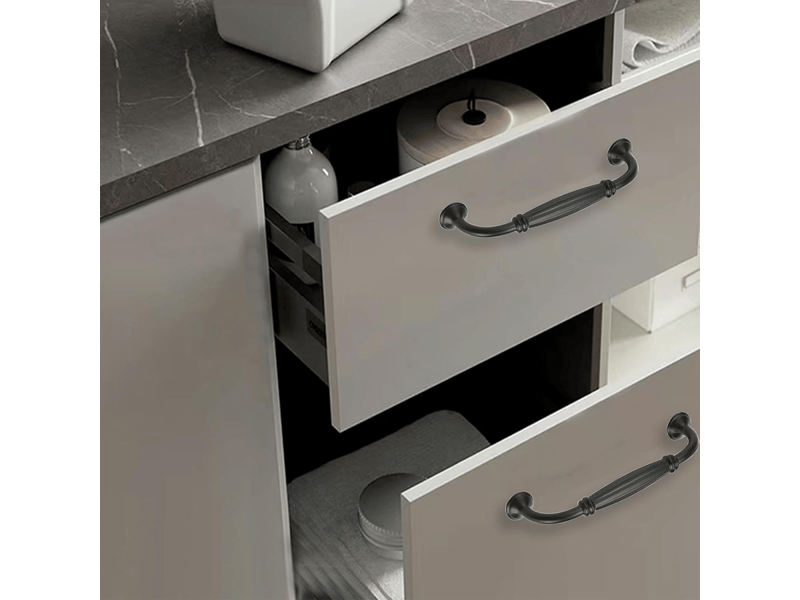  Lot de 10 poignées de porte d'armoire en alliage d'aluminium avec vis pour cuisine, chambre à coucher et meubles (noir, 128 mm)  - Conforama C