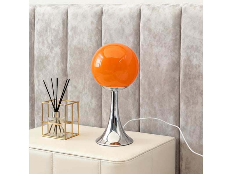  Lampe de table – ambiance pour chambre, restaurant et bar, lumière d'appoint décorative-orange  - Conforama C