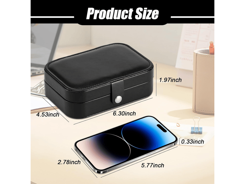 Organisateur de bijoux, boîte à bagues, plateau à bijoux avec couvercle et serrure pour bague, boîtes de rangement de bijoux noires - Conforama B