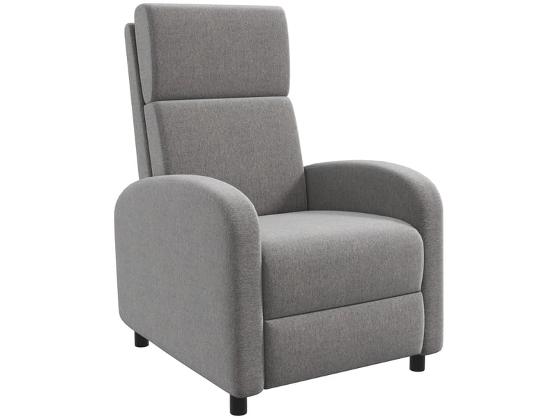  Fauteuil relax inclinable jusqu'à 160° manuellement avec repose-pieds intégré, charge max. 120kg, grand confort, gris  - Conforama B