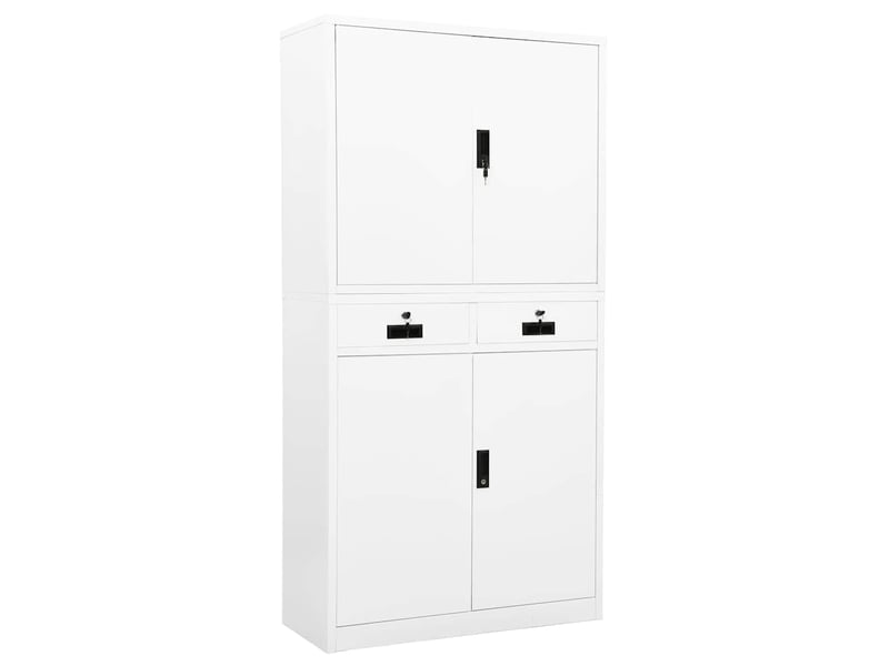  Armoire de bureau, rangement de bureau blanc 90x40x180 cm acier  - Conforama B