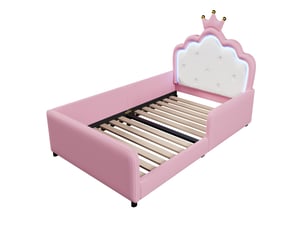 Lit simple 90x190 cm coloris rose