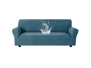 Housse de canapé imperméable 4 places avec accoudoirs bleu paon 245-275cm