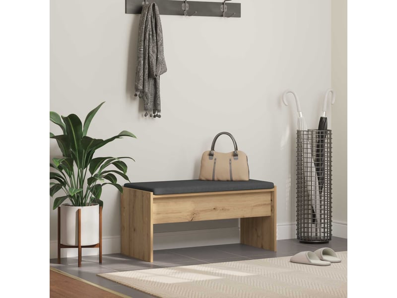  Banc d'entrée, banc interieur chêne artisanal 83x38x40 cm  - Conforama B