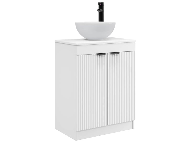  Meuble de salle de bain avec évier blanc 54x35x83 cm shl6876  - Conforama A