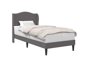 Lit simple 90x200 cm coloris gris