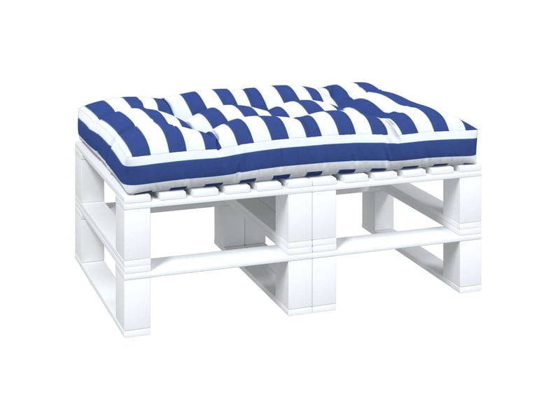  Coussin de palette, coussin de chaise, coussin de canapé rayures bleues et blanches 120x80x12cm tissu cf55419  - Conforama C