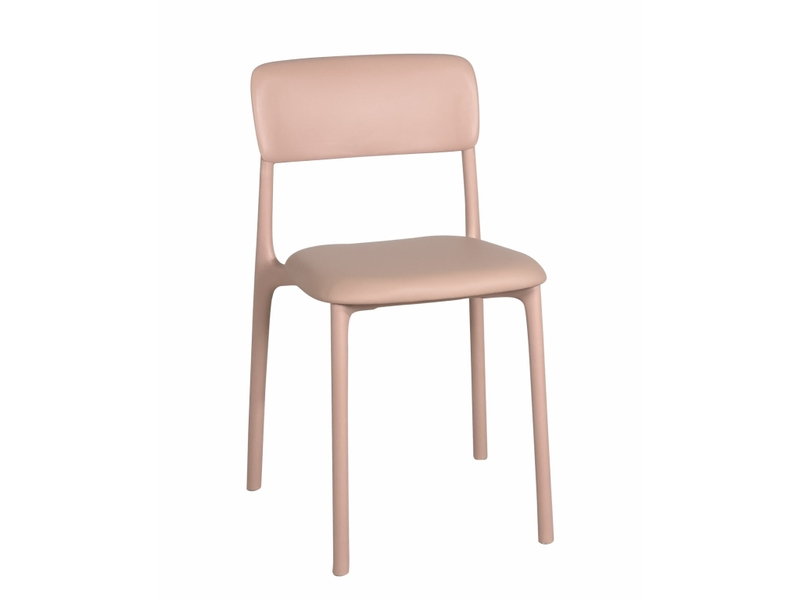  Lot de 2 chaises de cuisine rim roses avec assise rembourrée en simili cuir  - Conforama B