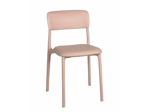 Lot de 2 chaises de cuisine rim roses avec assise rembourrée en simili cuir