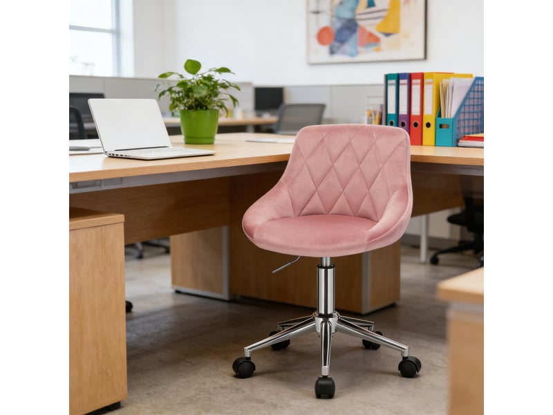  Chaise de bureau pivotante avec roulettes, fauteuil home office gris clair réglable  - Conforama B