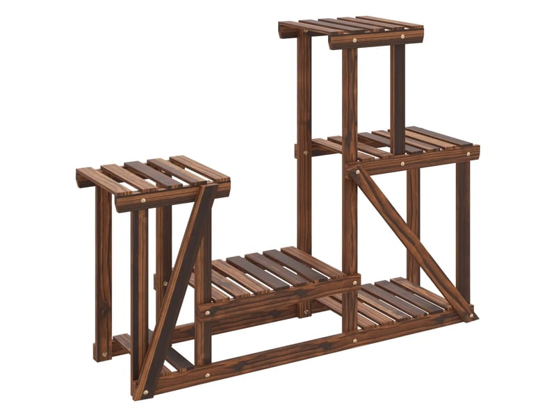 Support à fleurs vintage élégant sur balcon salon 90 x 25 x 73 cm en bois de sapin marron 02_0047375