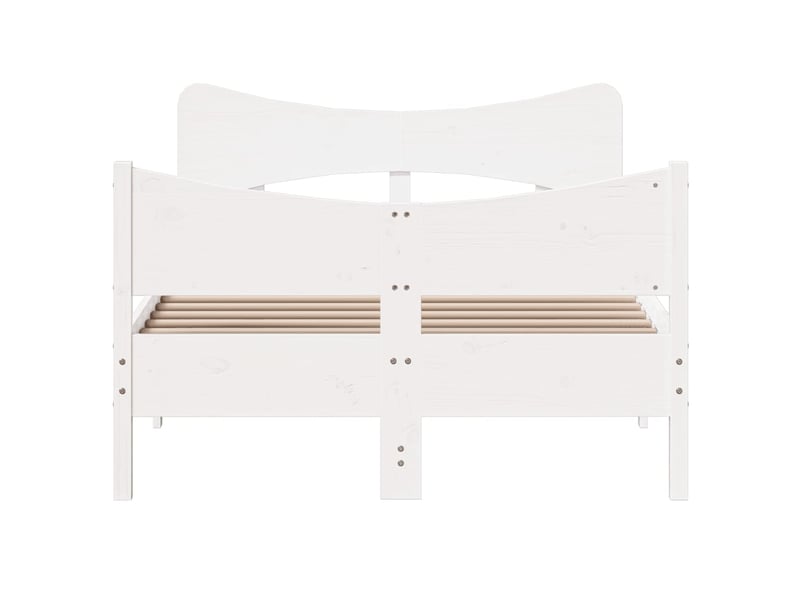  Lit double- lit adulte -  cadre de lit sans matelas blanc 120x190 cm bois de pin massif  - Conforama C