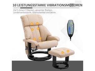 Fauteuil relax électrique  RAELUNYI Cuir / Tissu noir