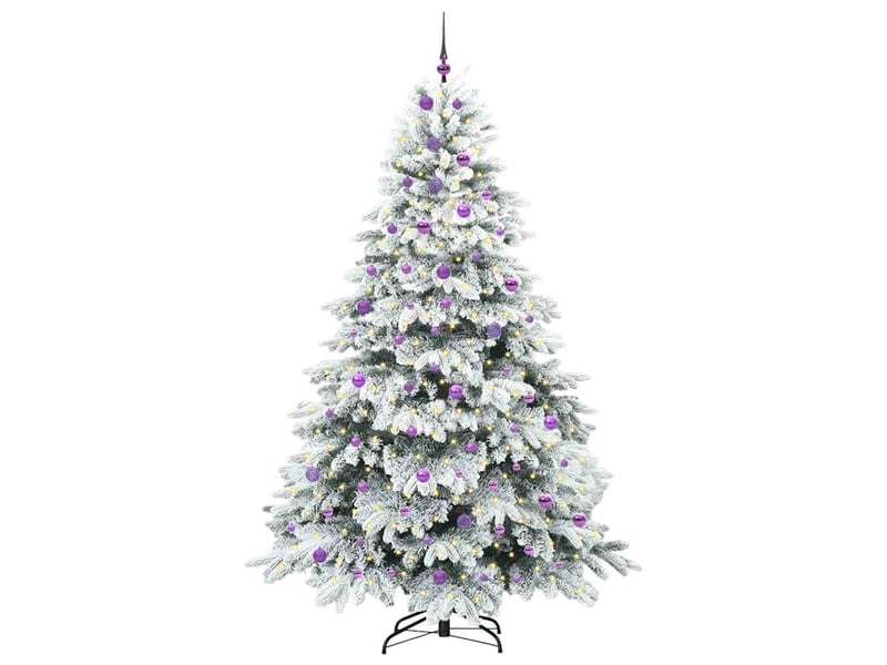  Sapin de noël, arbre de noël artificiel avec 300 led blanc 240 cm pe et pvc cf61234  - Conforama C