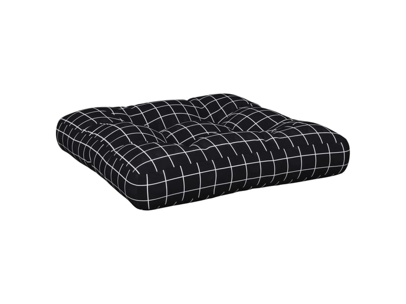  Coussin de palette, coussin de chaise, coussin de canapé motif à carreaux noir 60x60x12 cm tissu cf55370  - Conforama D