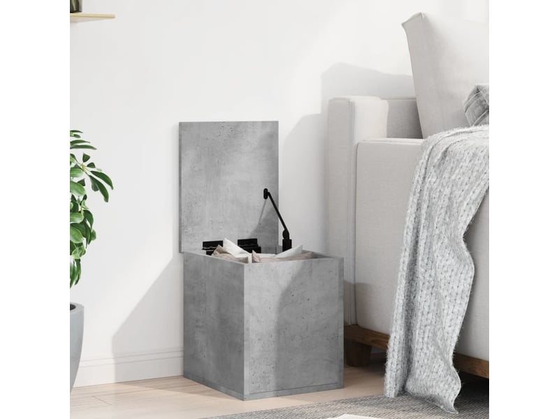 Boîte de rangement, coffre de rangement gris béton 30x35x35 cm bois d'ingénierie - Conforama C