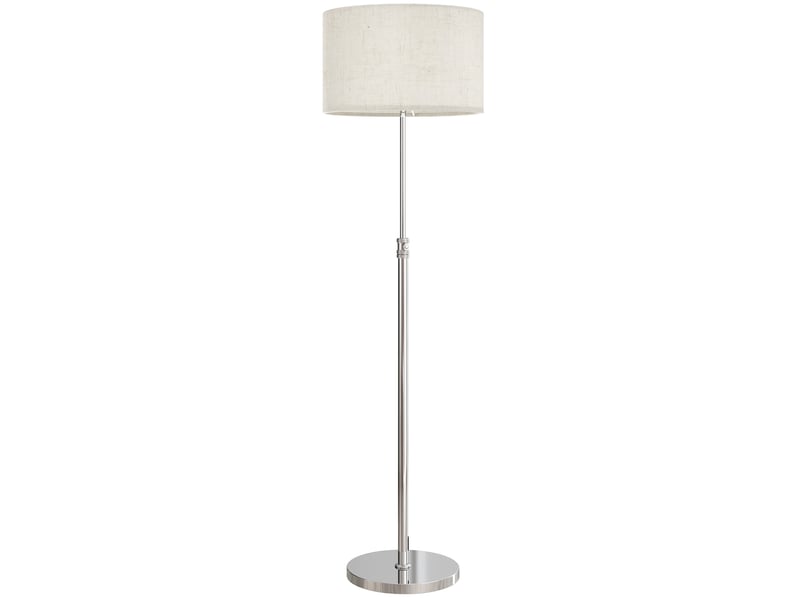  Lampadaire sur pied salon, lampe sur pied dimmable avec télécommande, abat-jour en lin, hauteur réglable 133-168cm, argent  - Conforama B